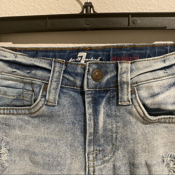 7 For All Mankind Kids 4 Ripped Lightwash Jeans - Picture 3 of 4